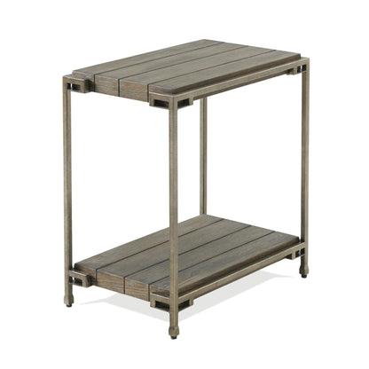 Roundhill Furniture Corbeta 3-Piece Metal Frame Wood Living Room Coffee Table and 2 Chairside Tables Set, Aged Graphite