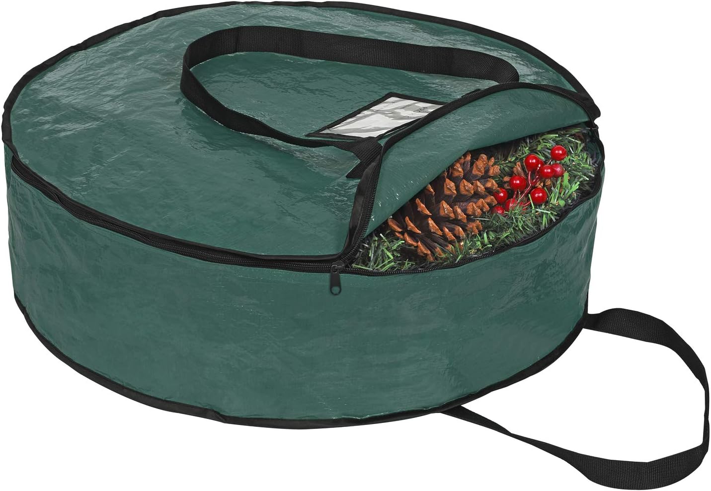 ProPik Christmas Wreath Storage Bag, 30" Holiday Container with Heavy Duty Handles (Green)