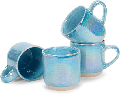 17 Set 4, Elanze Designs Glossy Reactive Glaze Large Fluid Ounce Everyday Kitchen Food Grade Ceramic Stoneware Coffee