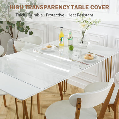 16 72 Inch, 1.5mm LovePads Clear Desk Mat x Thick Clear Table Protector, Waterproof Plastic Table Cover Protector, PVC