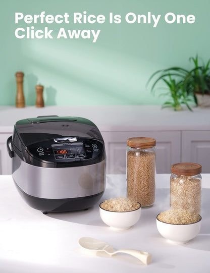 COMFEE' Rice Cooker, Japanese Large Rice Cooker with Fuzzy Logic Technology, 11 Presets, 10 Cup Uncooked/20 Cup Cooked, Auto Keep Warm, 24-Hr Delay Timer