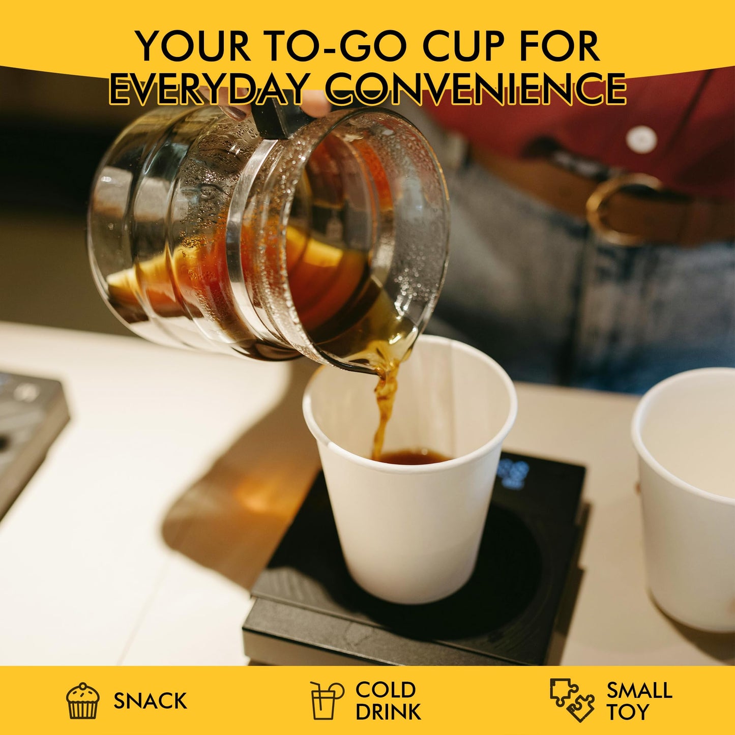 RACETOP [100 pack] Disposable Coffee Cups with Lids 12 oz, Hot Paper Cups with Lids, To Go Cup with Lid
