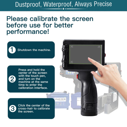 Phezer Handheld Inkjet Printer Gun P15U with PS127 Quick-Drying Ink Cartridge, 0.5inch Portable Handheld Printer for Text/Barcode/Logo/QR/Counter/Number/Date (with Suitcase)
