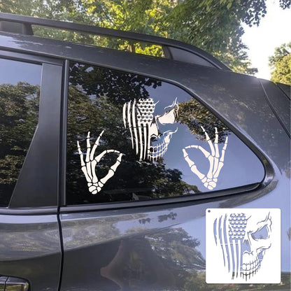 Skull Stencils for Painting on Wood Reusable Drawing Skeleton Hand Finger Templates Spray Paint Stencil for Airbrushing Wall Canvas Fabric DIY Craft Home Decoration(Skull)