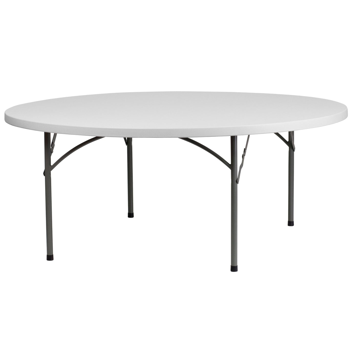 Flash Furniture Kathryn 6' Round All-Occasion Plastic Folding Event Table, Foldable Portable Banquet Table for Indoor/Outdoor Events, White