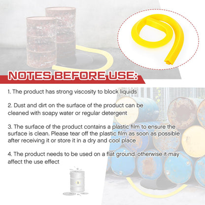Pushglossy 3 Pcs Spill Barrier Dike 5'L x 2.6"W x 1.5"H Water Dam Barrier Liquid Blocker for Garage Home Floor Flooding Solutions(Yellow)