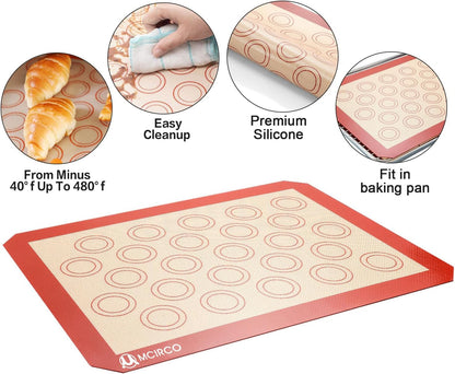 Skiennix Stainless Steel Baking Sheet Tray Set - Includes Cooling Rack & Silicone Mats | 16 x 12 Inch, Easy Clean