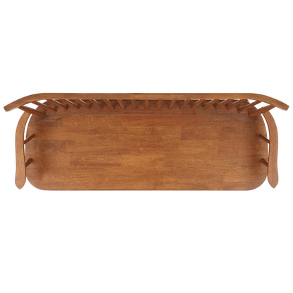 SAFAVIEH Furniture - Addison Loveseat - Honey - Solid Wood - Coastal Slatted Design - Ideal for Living Room, Sunroom, Bedroom, 18" Seat Height (AMH8513D)