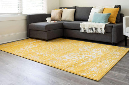 Unique Loom Richmond Collection Area Rug - Medallion (10' x 13' 1" Rectangle, Yellow/ Ivory)