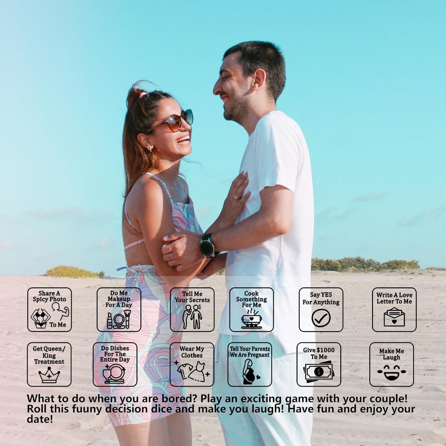 Funny Iron Gifts for 6th Anniversary - 6 Year Wedding for Couples, Food Decision Dice, Christmas Birthday Gifts