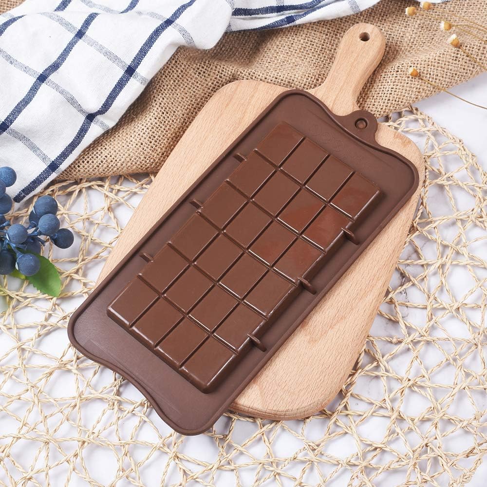 Newk Chocolate Silicone Molds, Break-Apart Candy & Energy Bar Molds, Pack of 6 for Baking