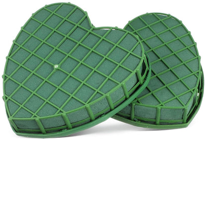 2Pcs Heart Shaped Floral Foam Cage with Suction Cup, Wet Dry for Wedding Car Decoration, Fresh Artificial Flower Arrangement Mud Block Base