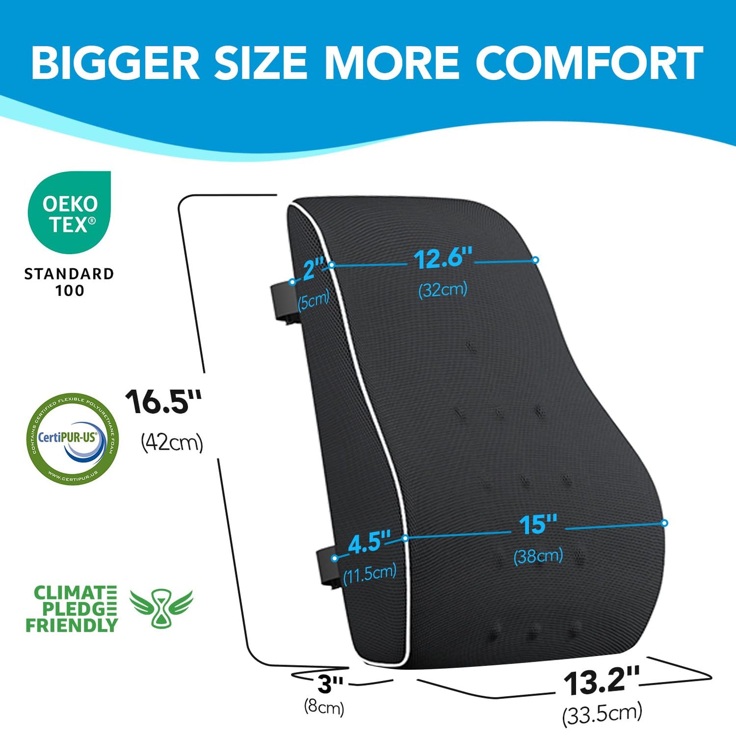 Lumbar Support Pillow for Office Chair,Office Home, College Dorm Room Essentials,Back Support Pillow for Car, Chair Cushions,Back Pain Relief Improve Posture,Mesh Cover Double Adjustable Straps
