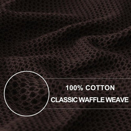 Homaxy 100% Cotton Waffle Weave Dish Towels - Ultra Soft & Absorbent | Quick Drying, 13 x 28 Inches, 6-Pack, Dark Brown