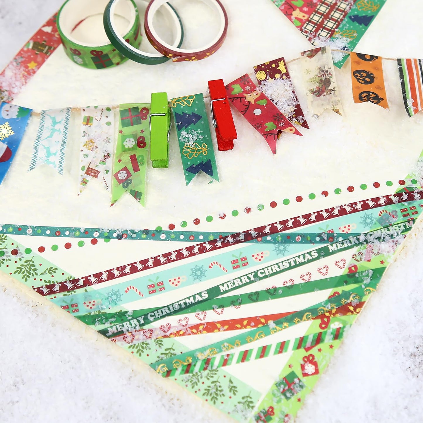 NIKOMIE 60 Rolls Holiday Washi Tape Set,4 Sizes Decorative Masking Tape Christmas Thanksgiving Fall Halloween Winter Washi Tape for Journaling Supplies Scrapbook Journal Bullet