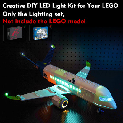 LocoLee LED Light Kit Compatible with Lego Passenger Airplane 60367, DIY Creative Lighting Set Accessories Compatible with Lego 60367 for Adults (Lights Only, No Models)