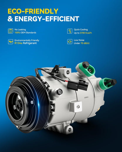 PHILTOP NEW A/C Compressor 198332 Replacement for Kia Forte 2014-2018, Forte5 2014-2018, Forte Koup 2014-2016 2.0L, for Hyundai Elantra 2.0L 2014-2017, Elantra GT 2014-2017, Coupe 2014
