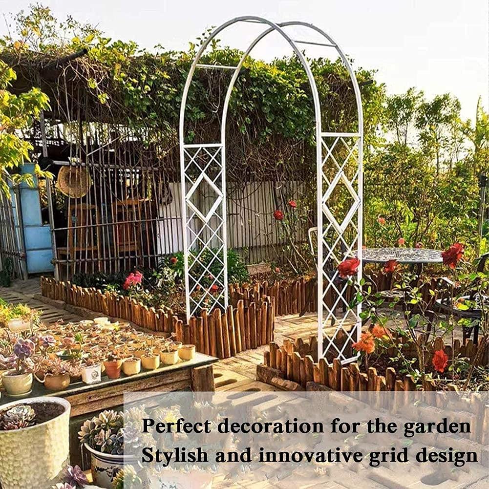 Extra Wide Galvanized Garden Arch Trellis for Wedding Climbing Plants 180x230cm (Black 340x230cm)