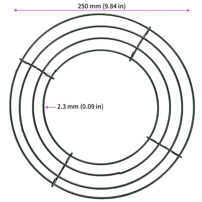 JEUIHAU 15 Pack 10 Inches Round Wire Wreath Frames, Green Metal Floral Wreath Frame, Wire Wreath Rings for Christmas New Year Party Home Decor DIY Crafts Supplies