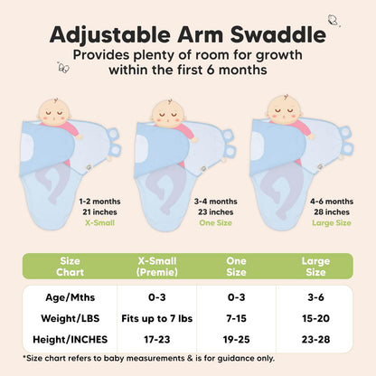 Skiennix 3-Pack Organic Baby Swaddle Sleep Sacks - Soft & Snug Newborn Swaddles for Infants 0-3 Months | ABC Land Cloud Design