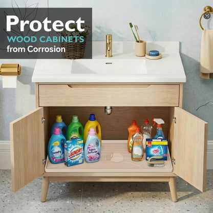 Under Sink Mat 31" x 19", Silicone Under Sink Liner for Kitchen and Bathroom, Waterproof Cabinet Protector Drip Tray, Protects Cabinets from Leaks and Spills