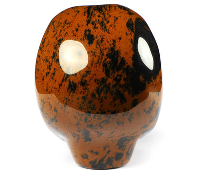Skullis 2.0" Mahogany Obsidian Crystal Alien Skull, Hand Carved Gemstone Fine Art Sculpture, Reiki Healing Stone Statue.1340
