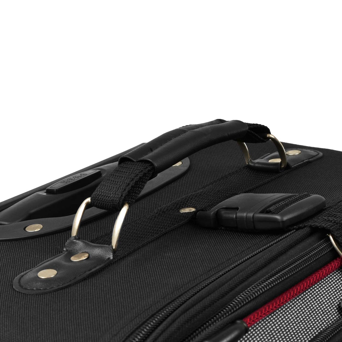 U.S. Traveler New Yorker Lightweight Expandable Rolling Luggage, Red/Gray, 4-Piece Set