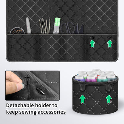 Grekos Sewing Machine Pad for Table, Non-Slip Dust Cover Complete with Pockets Fabric & Parts Organizer, Dust cover for Sewing Accessories, Kits and Supplies