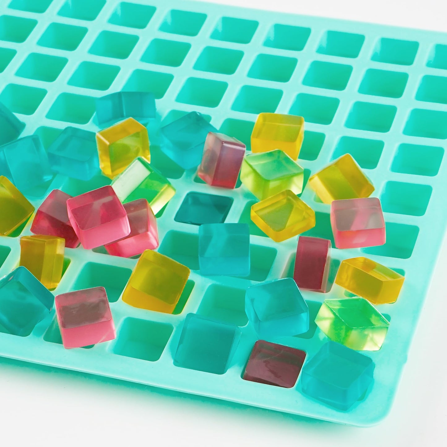 3Pack Square Silicone Candy Molds,126- Cavity Non-Stick Mini Gummy Mold for Caramel,Hard Candy,Ice Cube,Chocolate,Ganache (126-Cavity)