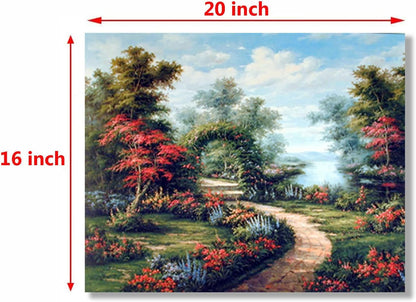 Landscape Wall Decor Art Print Poster, Garden Path Under Flower Arch (16x20)