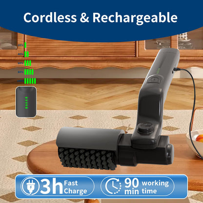 Electric Grill Brush Rechargeable, 3 Powerful Speed BBQ Grill Brush for Outdoor Grill, 180° Adjustable, Stainless Steel Rotary Brush Head, Automatic Grill Cleaning Brush for Camping Outdoor Grill