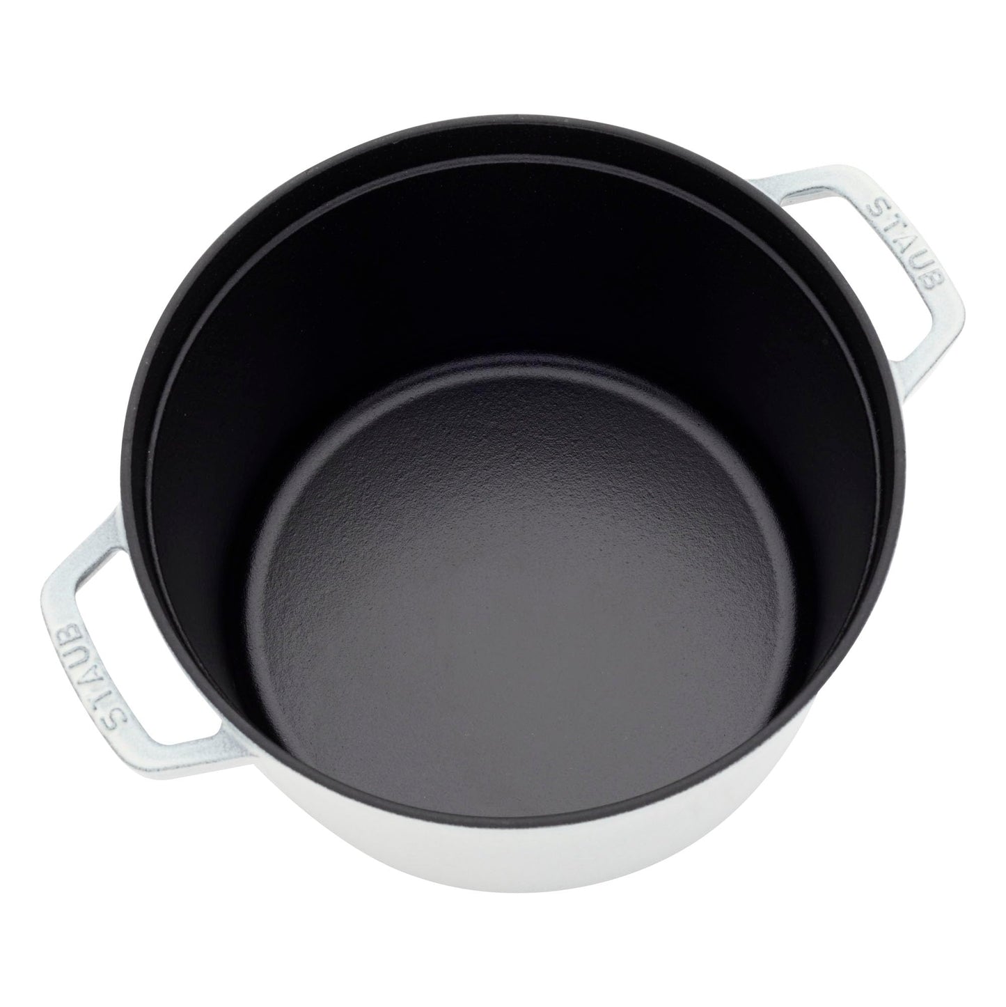 Staub Cast Iron 7-qt Round Cocotte - White Truffle