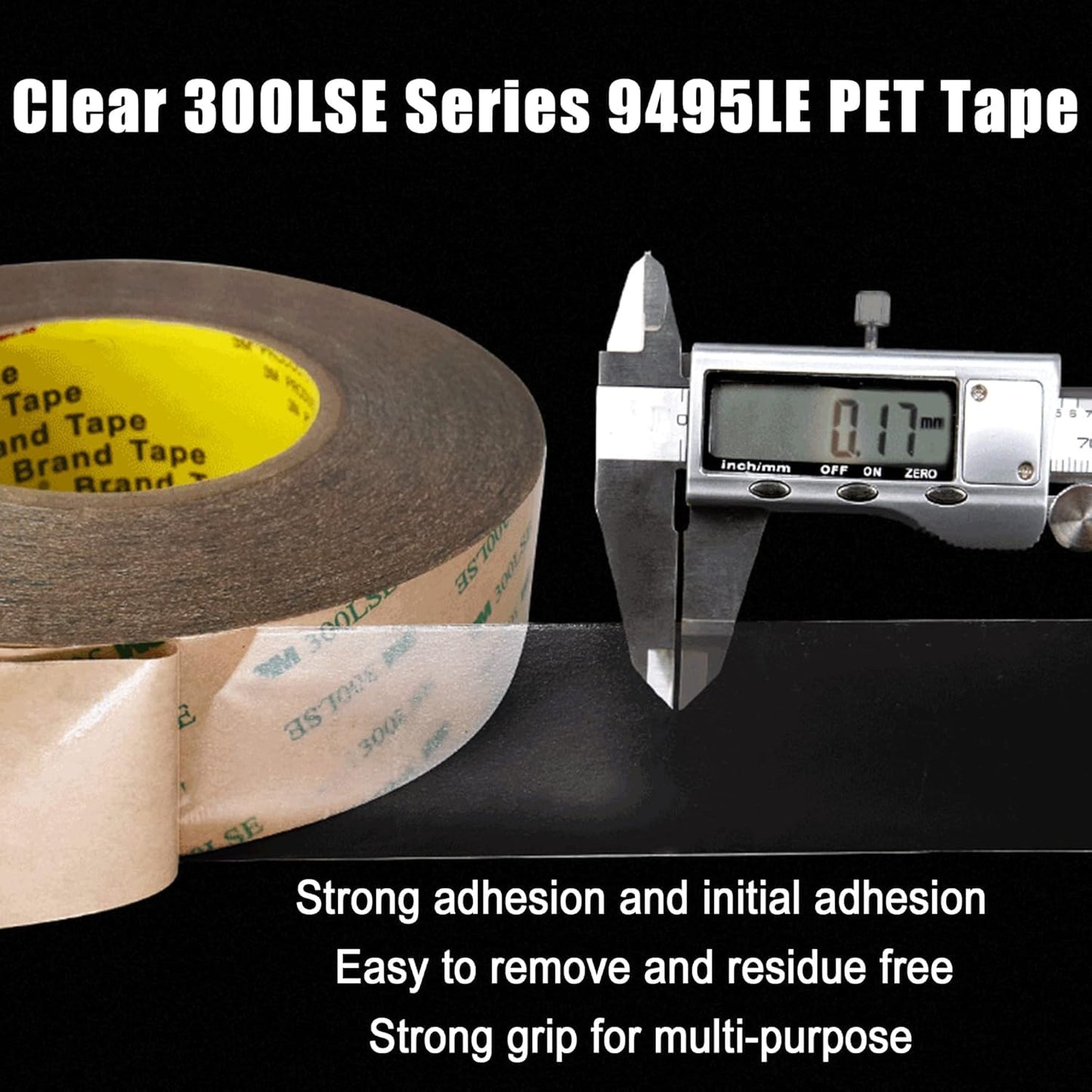 300LSE 3M Double Side Tape Heavy Duty 36ft, Clear Mounting Tape Removable for Scrapbook,Transparent Sticky Tape Picture Hanging Strips, Adhesive Tape for LED Poster Art Craft