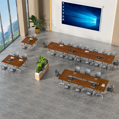 rzoizwko 55.1" Folding Conference Table with Wheels,2 Pack Heavy-Duty Flip-Top Reconfigurable Training Table System,Rolling Conference Room Tables for Office, Classroom & Meeting Rooms