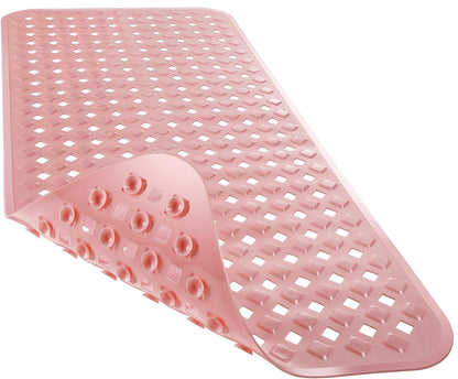 Yimobra Non Slip Bathtub Mat with Super Strong Suction Cups, 27.5"x15.5", Long Shower Mat with Drain Holes, Machine