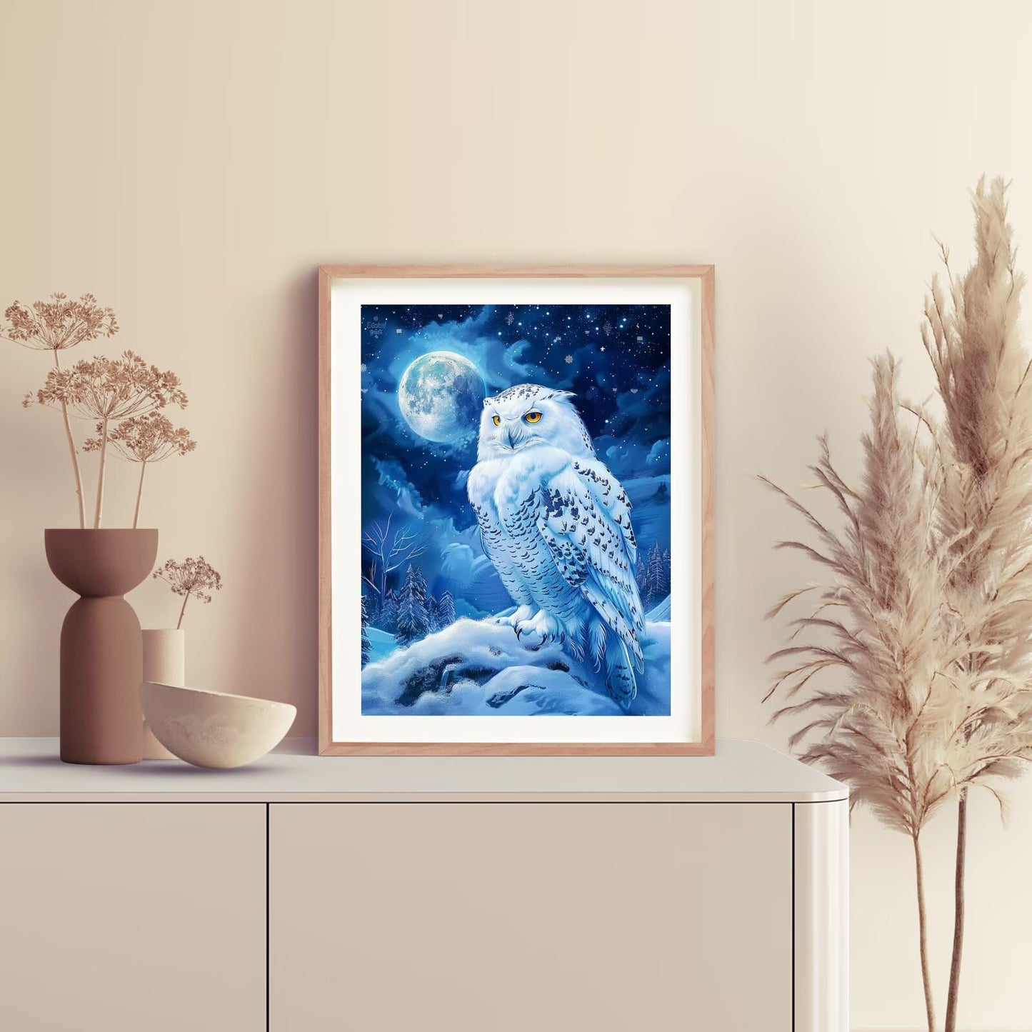 Diamond Painting Kits for Adults Owl on Snowy Mountain DIY 5D Diamond Art Kits for Beginners Full Drill Diamond Crystal Craft Kits for Home Wall Art Bedroom Decor Gifts 12x16 inch
