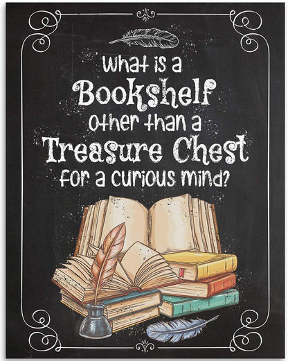 11x14 What is a Bookshelf Other Than a Treasure Chest for a Curious Mind - Great Bookshelf and Library Decor