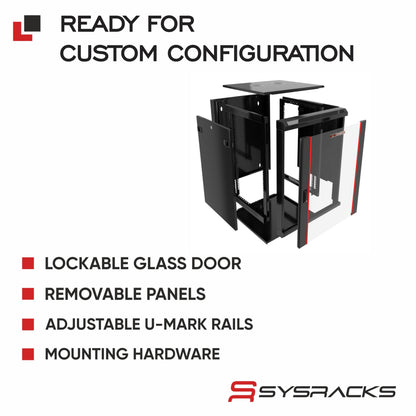 12U Wall Mount Home Lab Server Rack – 19" Locking Network Cabinet, 24" Deep Empty Rack Enclosure for Routers, NAS, Switches and Home Network Equipment
