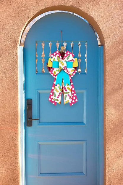 Hying Large Summer Slipper Bows - Red & Blue Wreath Bows for Spring/Summer Decor | Indoor/Outdoor Use