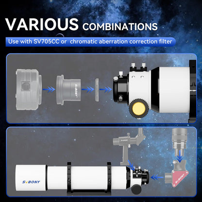 SVBONY SV48P Telescope for Adults High Powered, 102mm Large Aperture F6.5 Refractor OTA for Adults Beginner Astronomer, Astronomical Telescope for Observation of Deep Space Celestial Objective