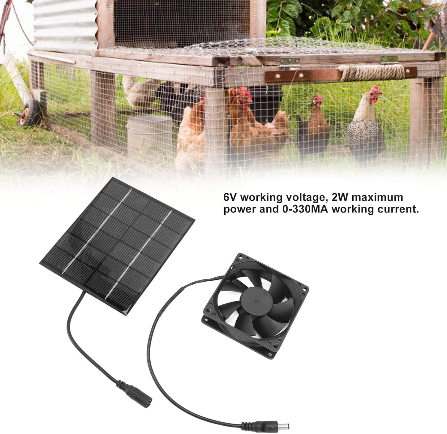 Solar Panel Fan Kit - Mini Solar Powered Exhaust Fan for Greenhouse, Chicken Coops, Sheds, and Windows