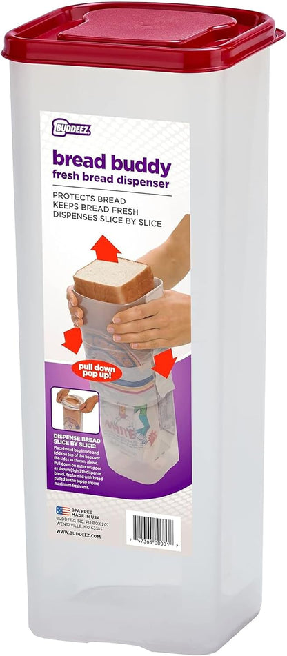 1 Buddeez Bread Buddy Bread Box Keeps Loaves Fresh - Holds Loaf of Sandwich Size Bread