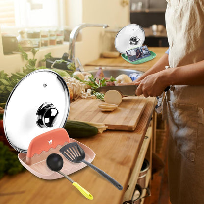 Spoon and Lid Rest, 2 Packs Neat & Drip-Free Utensil Rest for Countertop and Stove Top