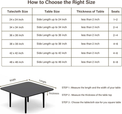 24x24 Inch Square Fitted Stretch Small Table Covers Elastic Card Tablecloth Blue for Side Accent Table End Table Cover