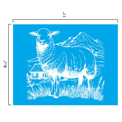 Shineone, 3Pcs, Farmhouse, Silk Screen Stencils, Reusable Silk Screen Stencils, with Adhesive, for Home Decoration on Wood, Fabric, Glass, Plastic, Ceramics, Paper. 8.5”x11”