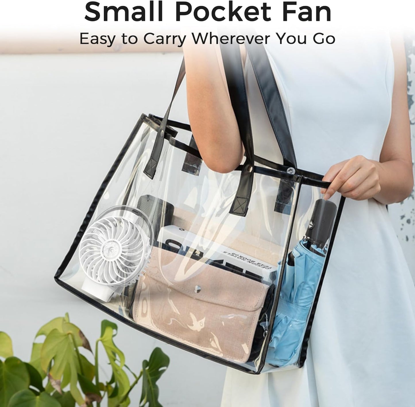 COMLIFE Portable Handheld Misting Fan, 3000mAh Rechargeable Battery Operated Spray Water Mist Fan for Travel