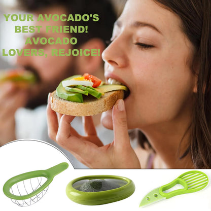Avocado Slicer Tools 3 PCS - Avocado Saver for Fridge to Keep - Avocado Slicer for Peeler Pitter - Avocado Cutter for Cuber Dicer - Fruit Vegetable Avocado Tools-Kitchen Gadgets