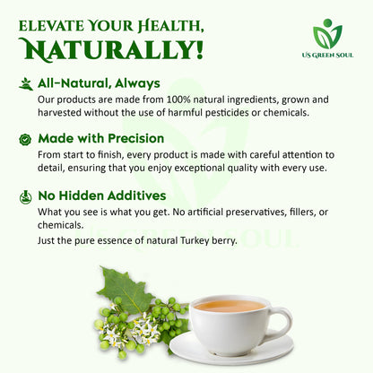 Turkey Berry Leaves - 100% Pure, Dried Organic Leaves for Cooking, Tea, and Herbal Remedies