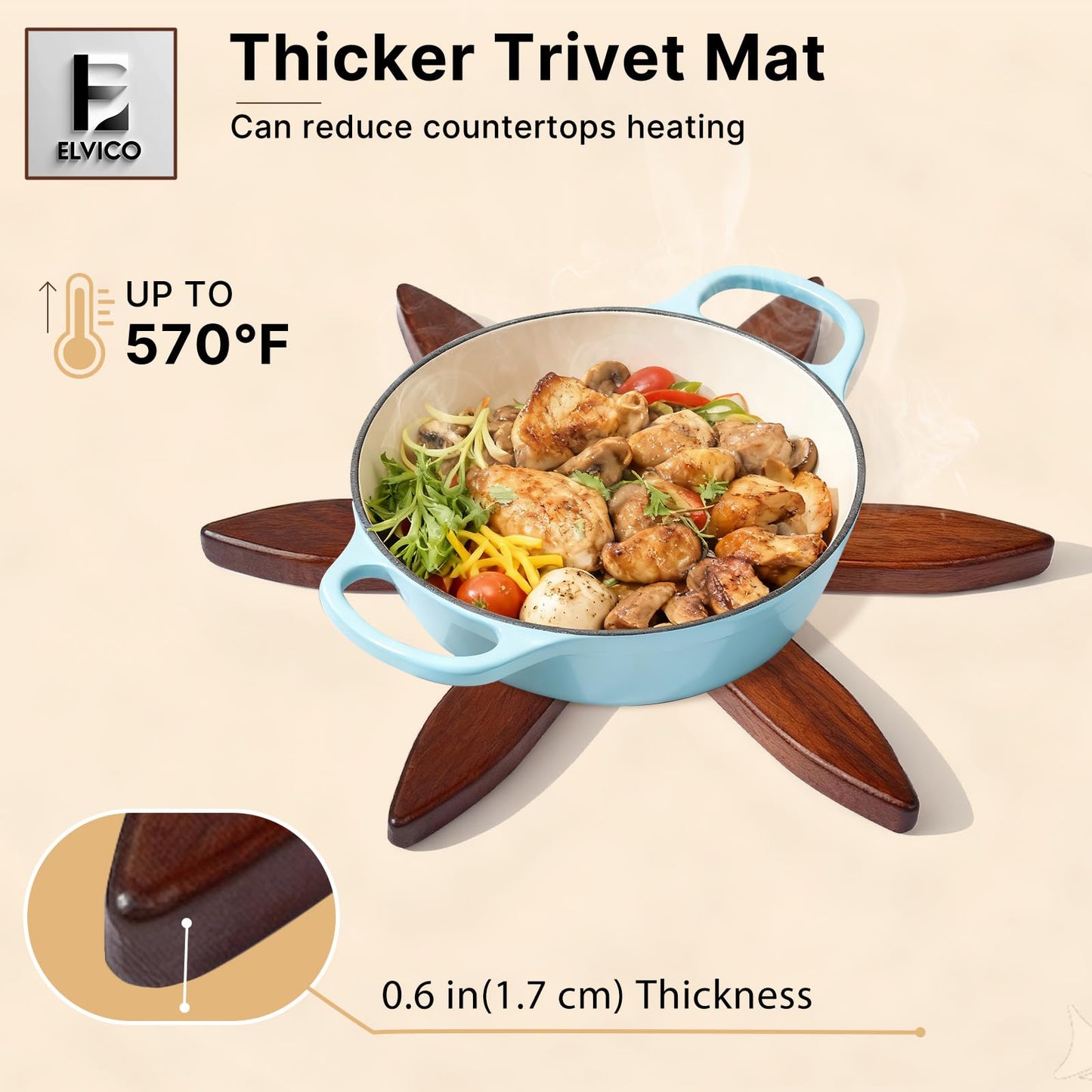 Wooden Trivets for Hot Dishes, Wooden Tree Trivet Set of 4 + 1 Stand Stored Like a Christmas Tree, Premium Heat-Resistant Natural Trivet Set for Kitchen Countertop, Bowl, Teapot