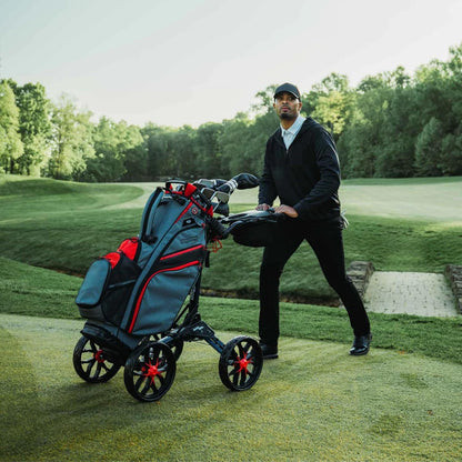 Bag Boy Quad Pro Push Cart, Ice Blue/White